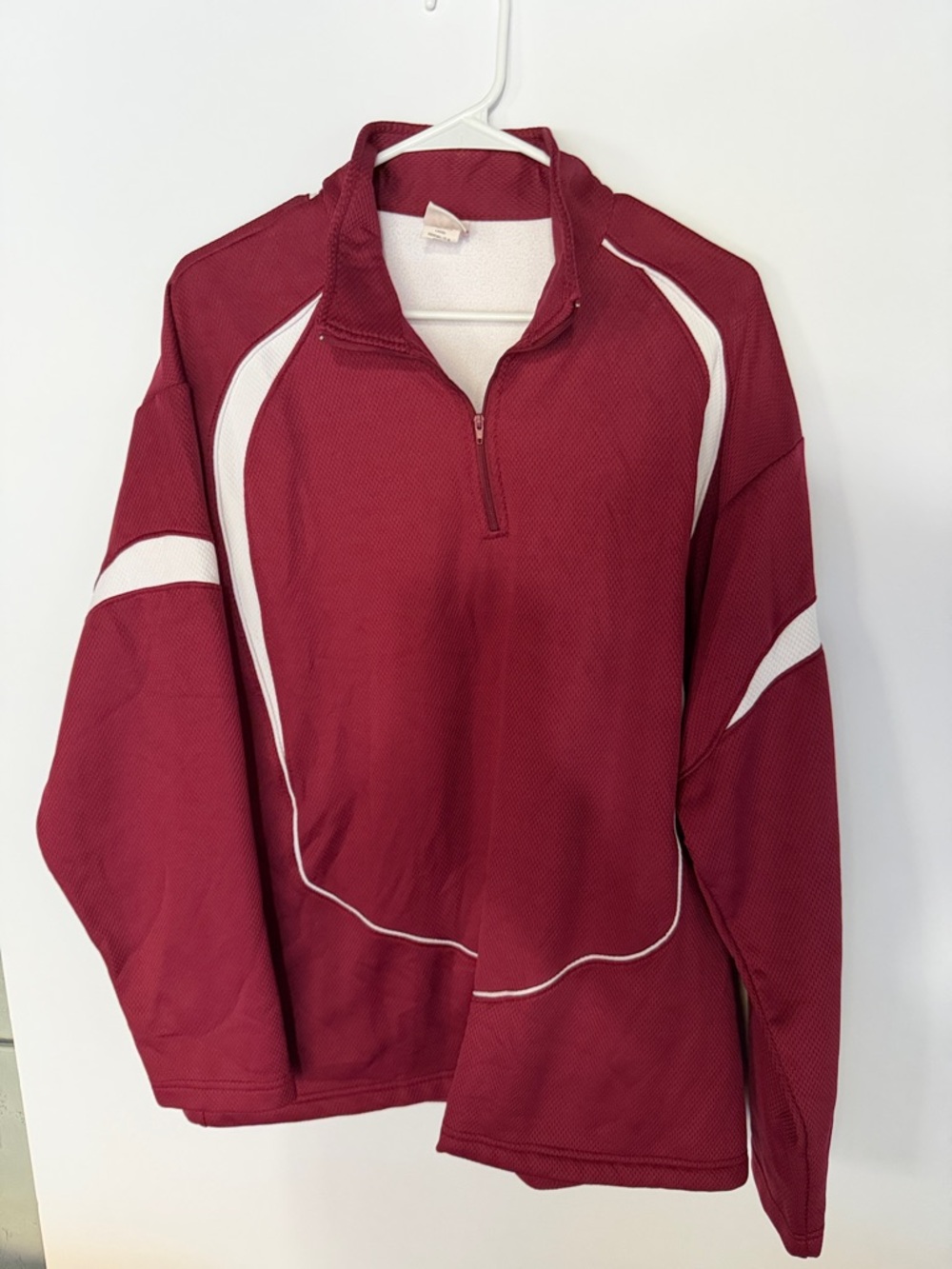 Men's A4 Quarter-Zip Performance Pullover Jacket - Maroon/White